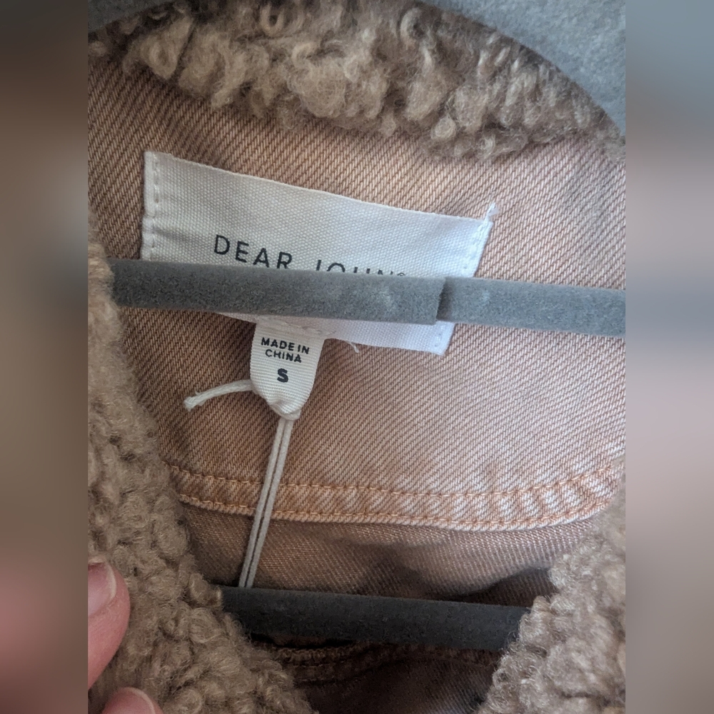 NWT Dear John Peach Denim Jacket & Sherpa Lining - Picture 2 of 8